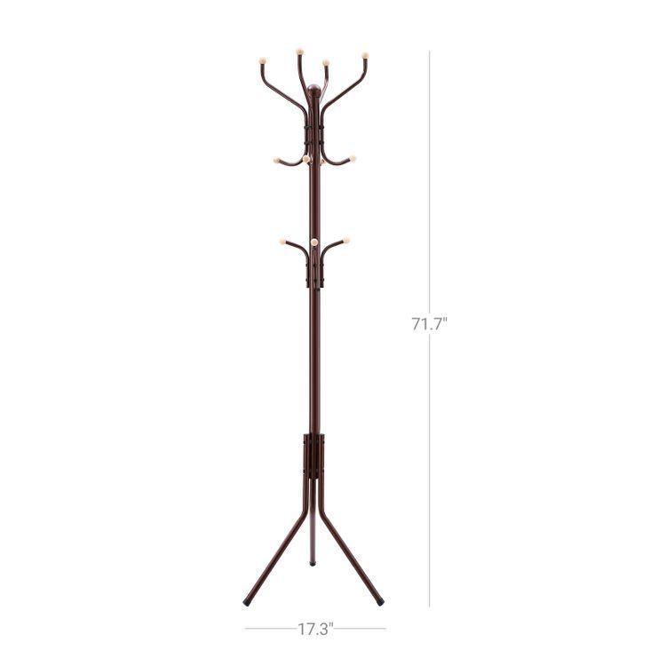 Espresso Metal Coat Rack FredCo