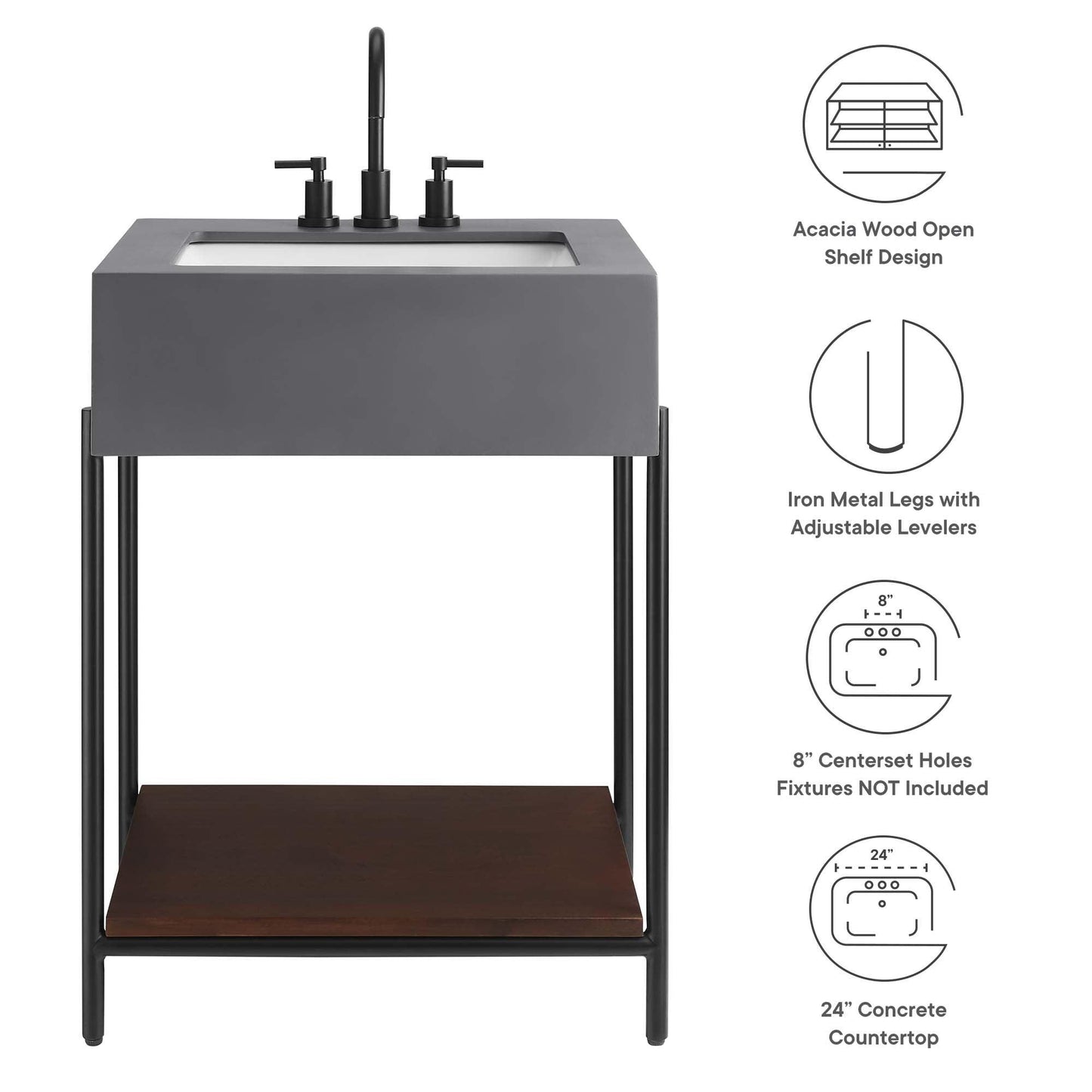 Etch 24" Bathroom Vanity with Sink by Modway FredCo