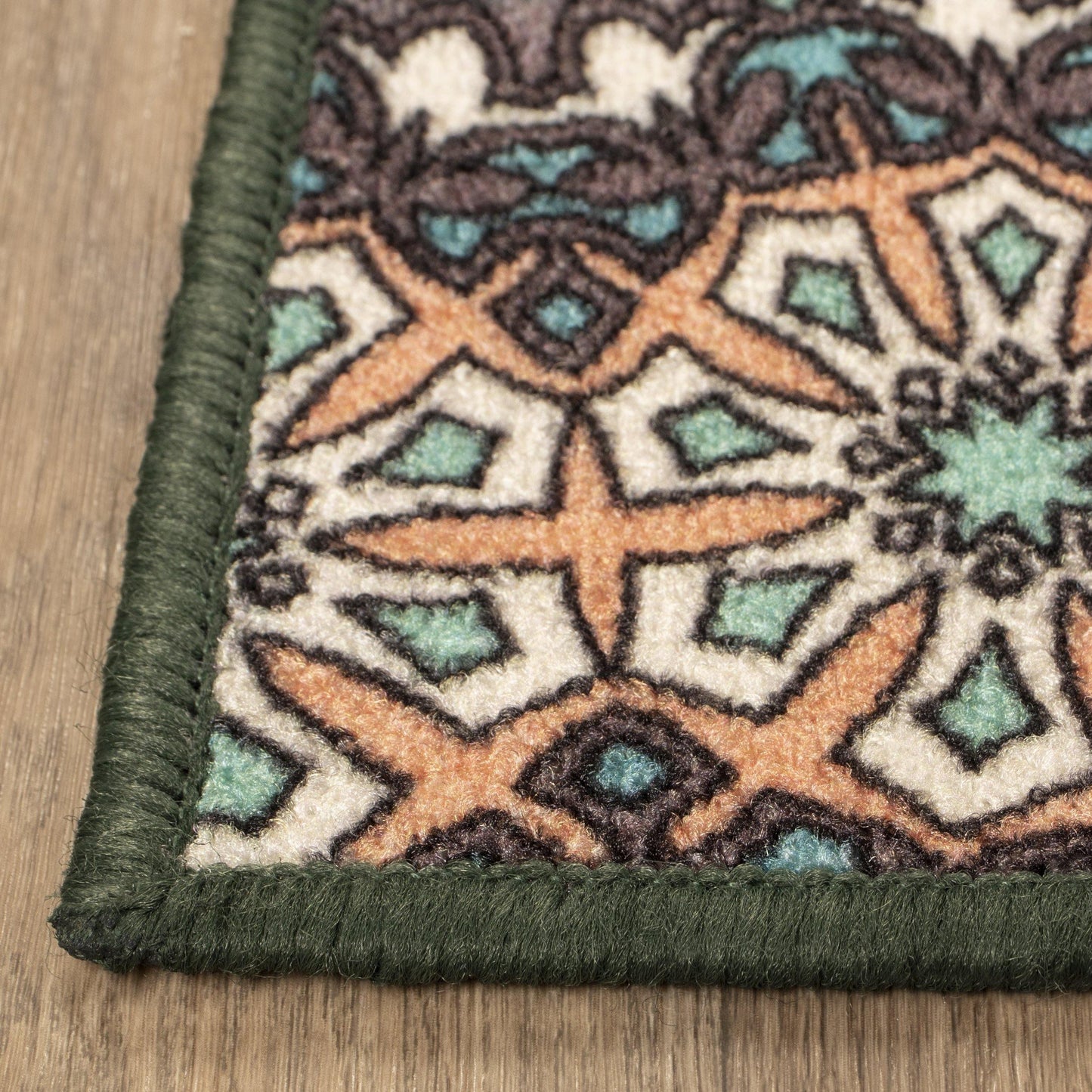 Evaline Outdoor Non-Slip Floral Medallion Patio Rug FredCo
