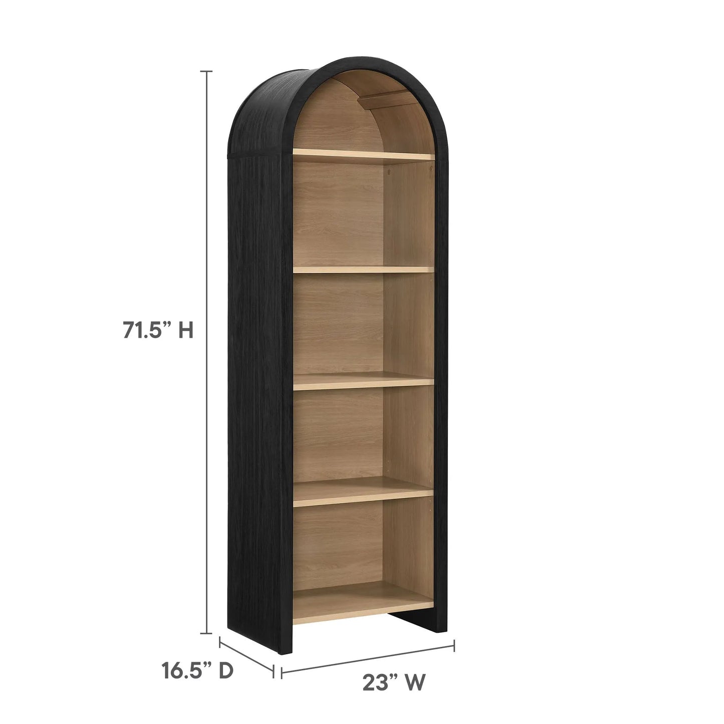 Evie Arched Narrow Bookcase Display Cabinet by Modway EEI-7201 FredCo