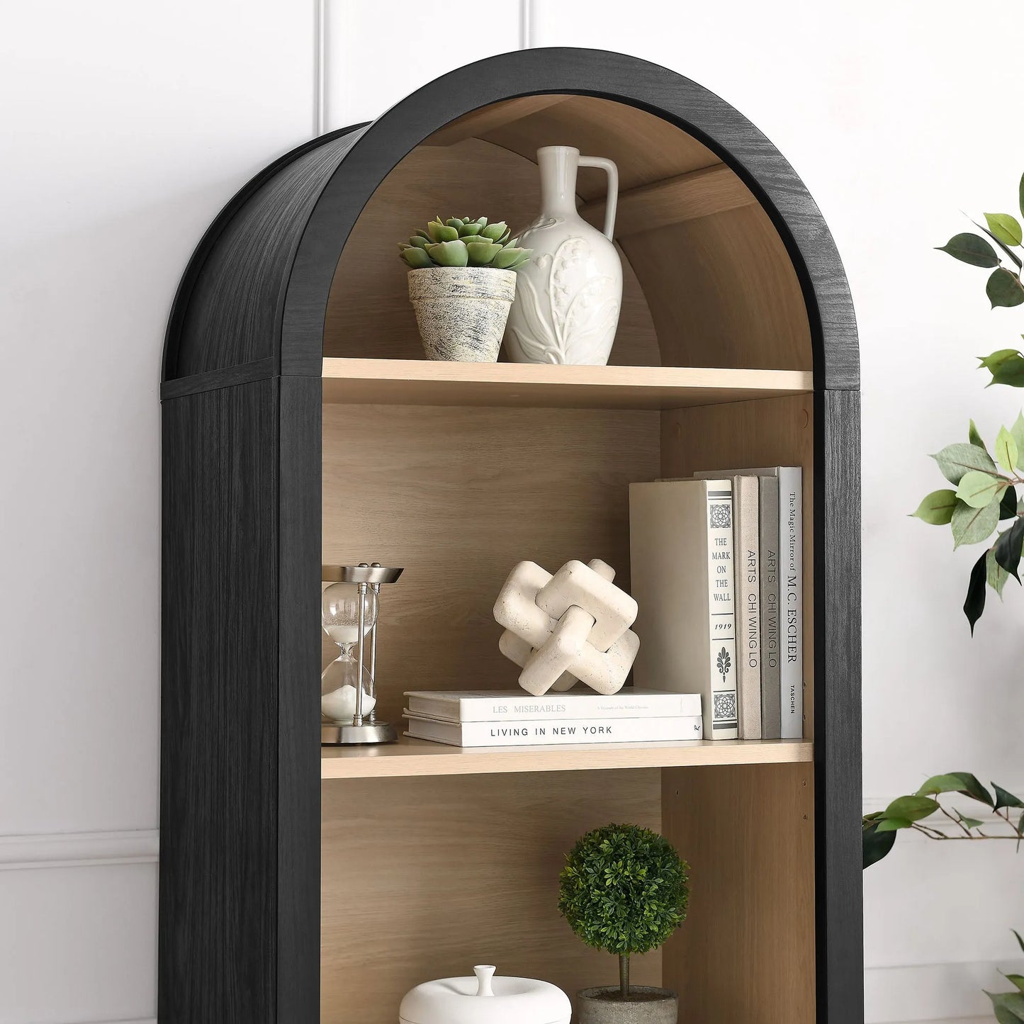 Evie Arched Narrow Bookcase Display Cabinet by Modway EEI-7201 FredCo