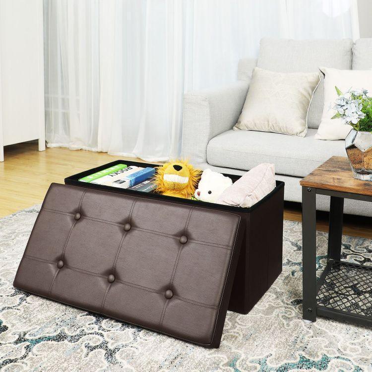 Faux Leather Ottoman Bench FredCo