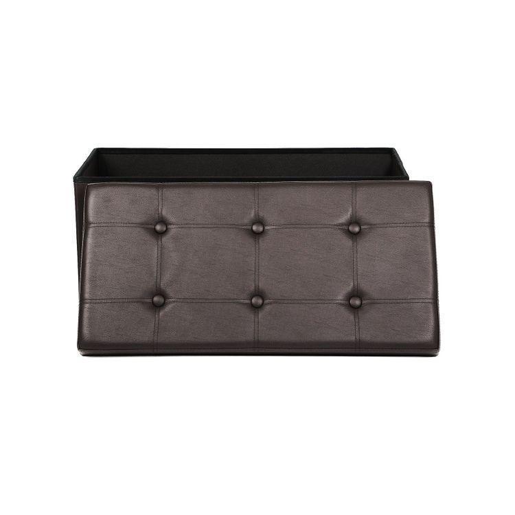 Faux Leather Ottoman Bench FredCo