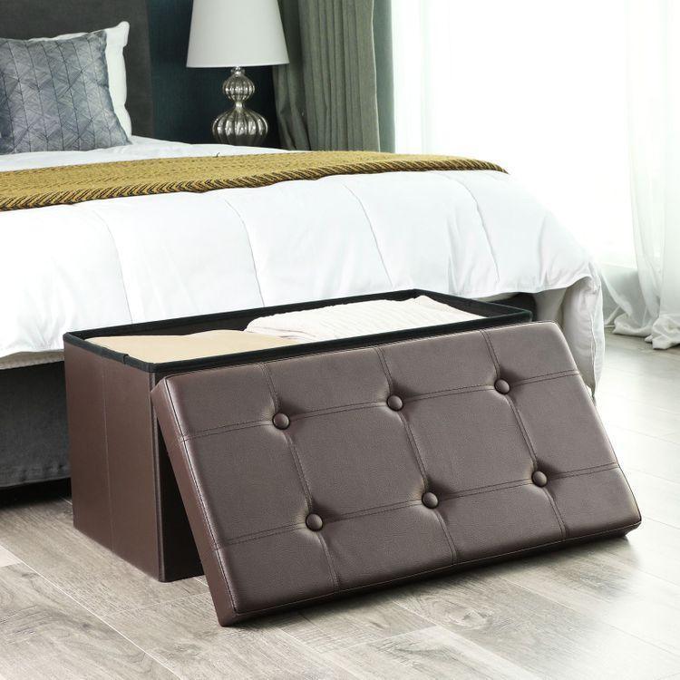 Faux Leather Ottoman Bench FredCo