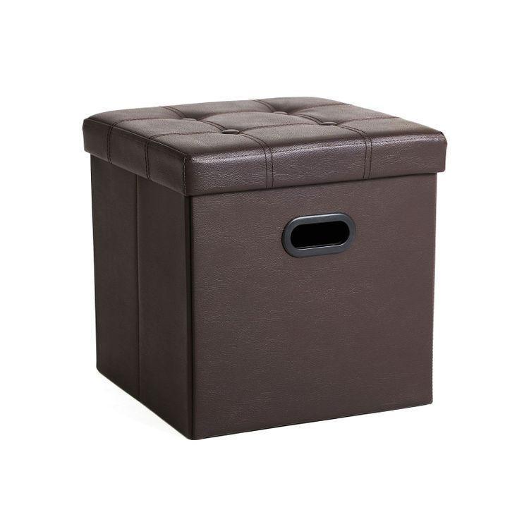 Faux Leather Storage Ottoman FredCo