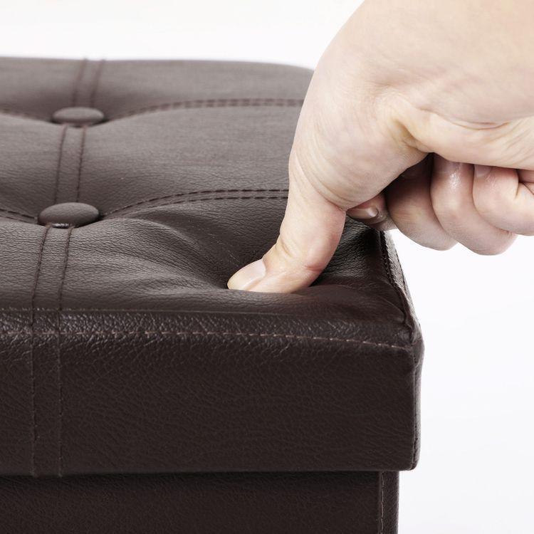 Faux Leather Storage Ottoman FredCo