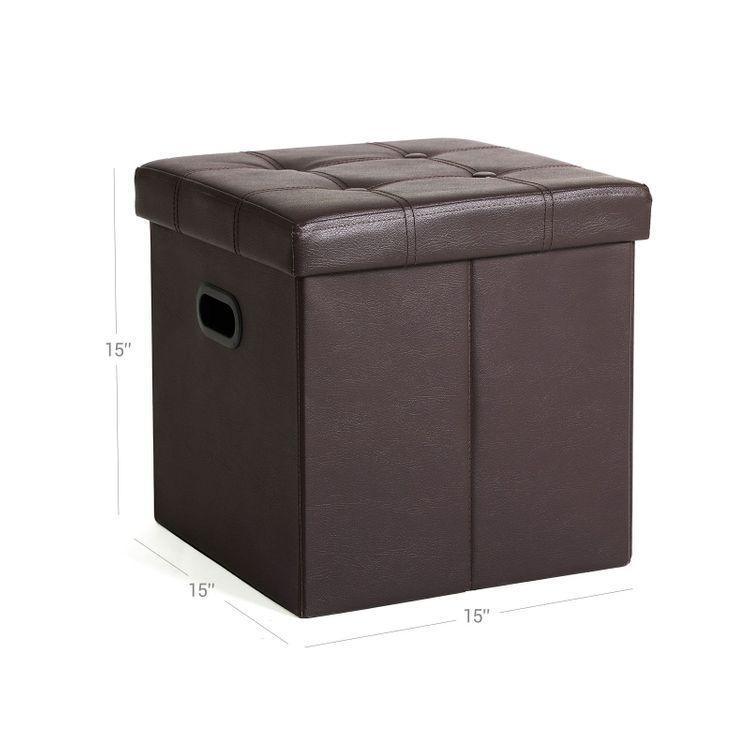 Faux Leather Storage Ottoman FredCo