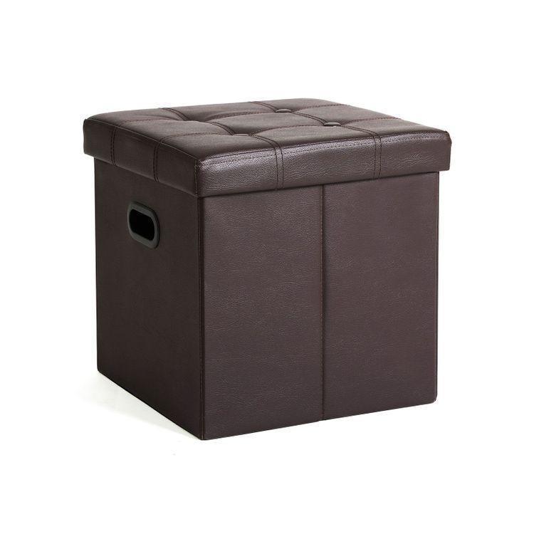 Faux Leather Storage Ottoman FredCo