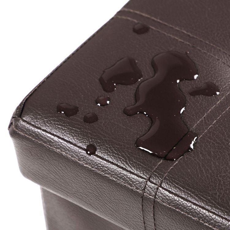 Faux Leather Storage Ottoman FredCo