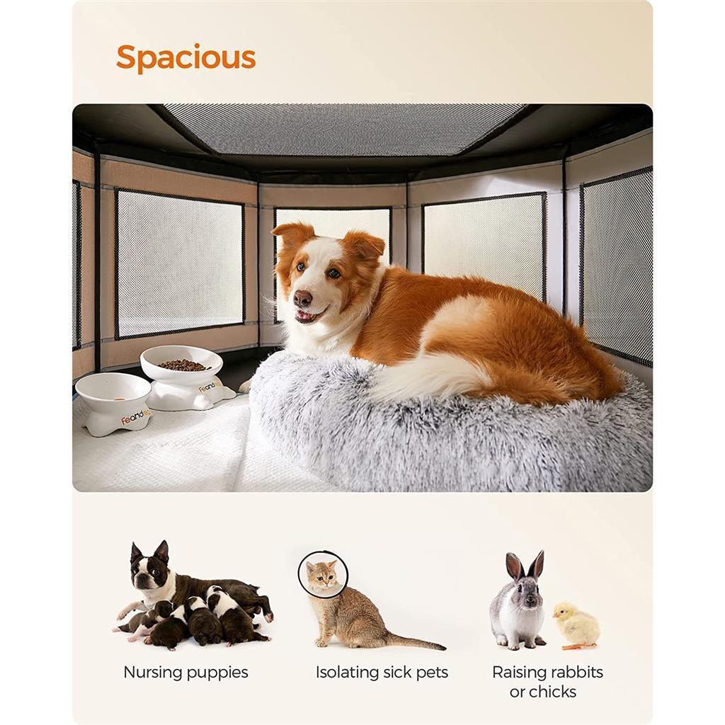 Feandrea Dog Playpen with Oxford Fabric Dog Fence FredCo
