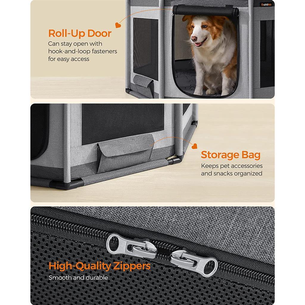 Feandrea Dog Playpen with Oxford Fabric Dog Fence FredCo