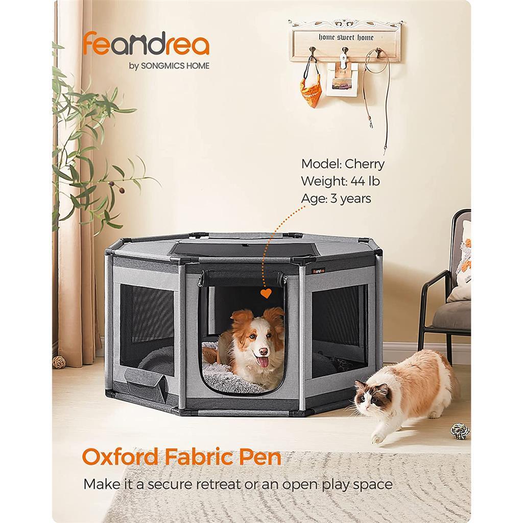 Feandrea Dog Playpen with Oxford Fabric Dog Fence FredCo