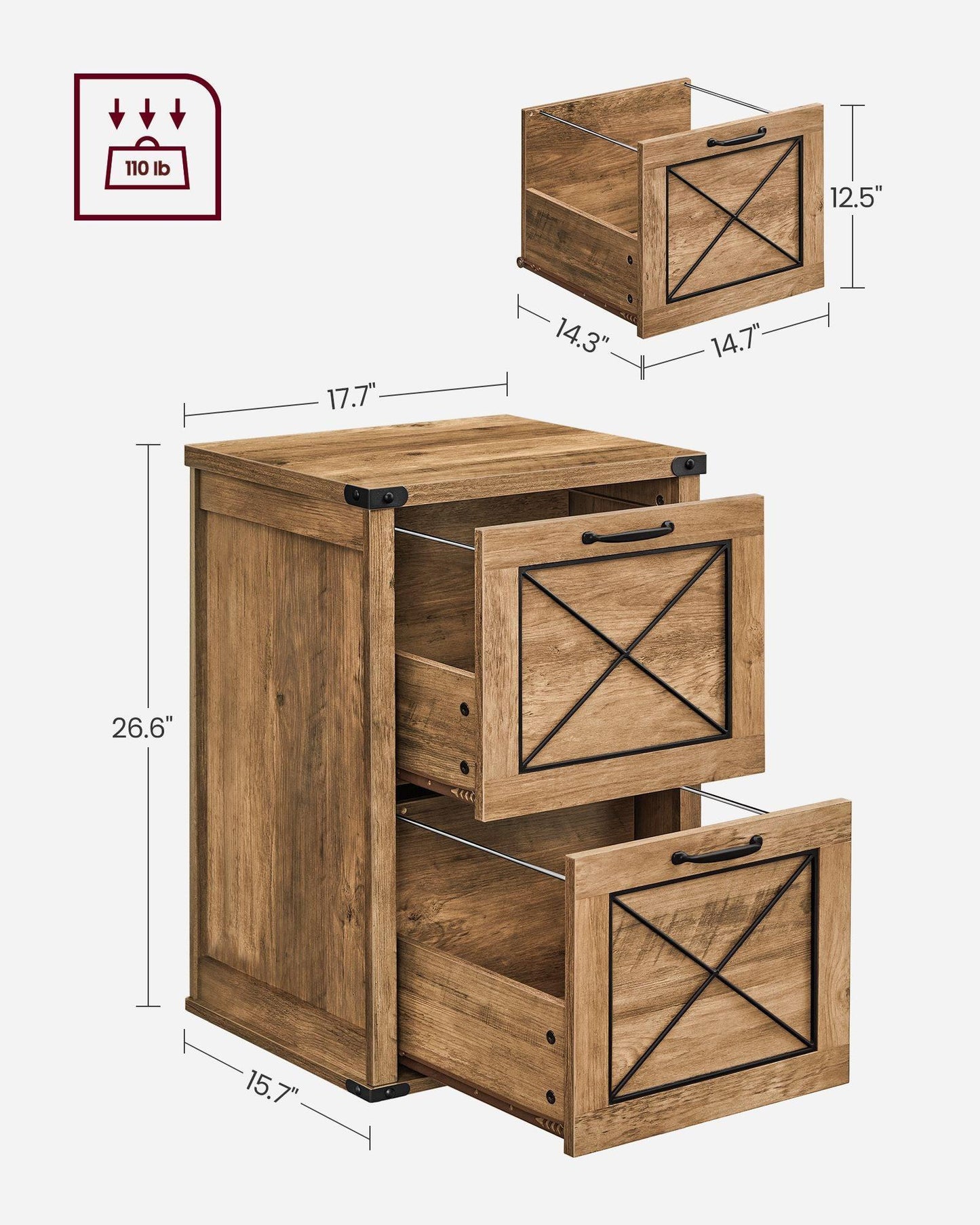 File Cabinet with 2 File Drawers FredCo