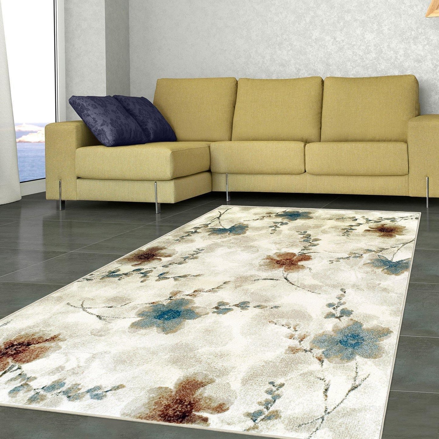 Fiore Modern Oriental Floral Rug FredCo