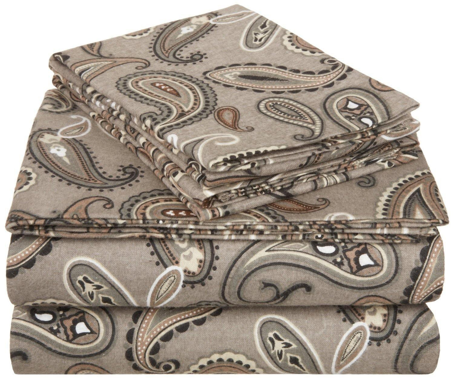 Flannel 100% Cotton All-Season Deep Pocket Paisley Sheet Set FredCo