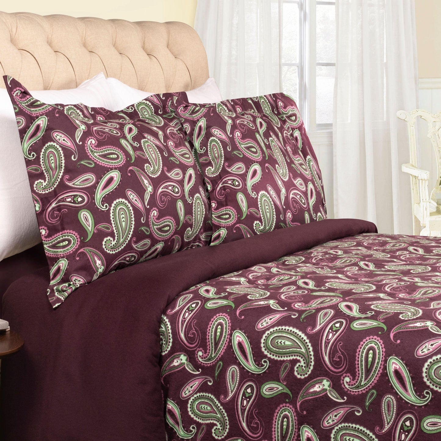Flannel 100% Cotton All-Season Deep Pocket Paisley Sheet Set FredCo