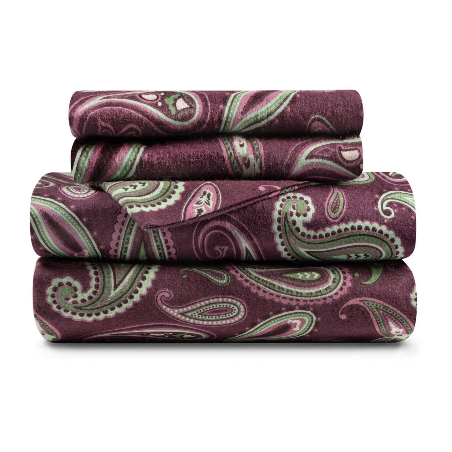 Flannel 100% Cotton All-Season Deep Pocket Paisley Sheet Set FredCo