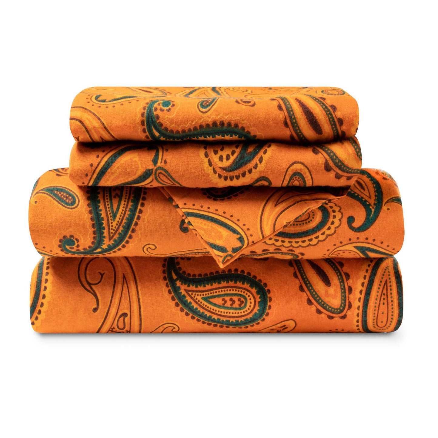 Flannel 100% Cotton All-Season Deep Pocket Paisley Sheet Set FredCo
