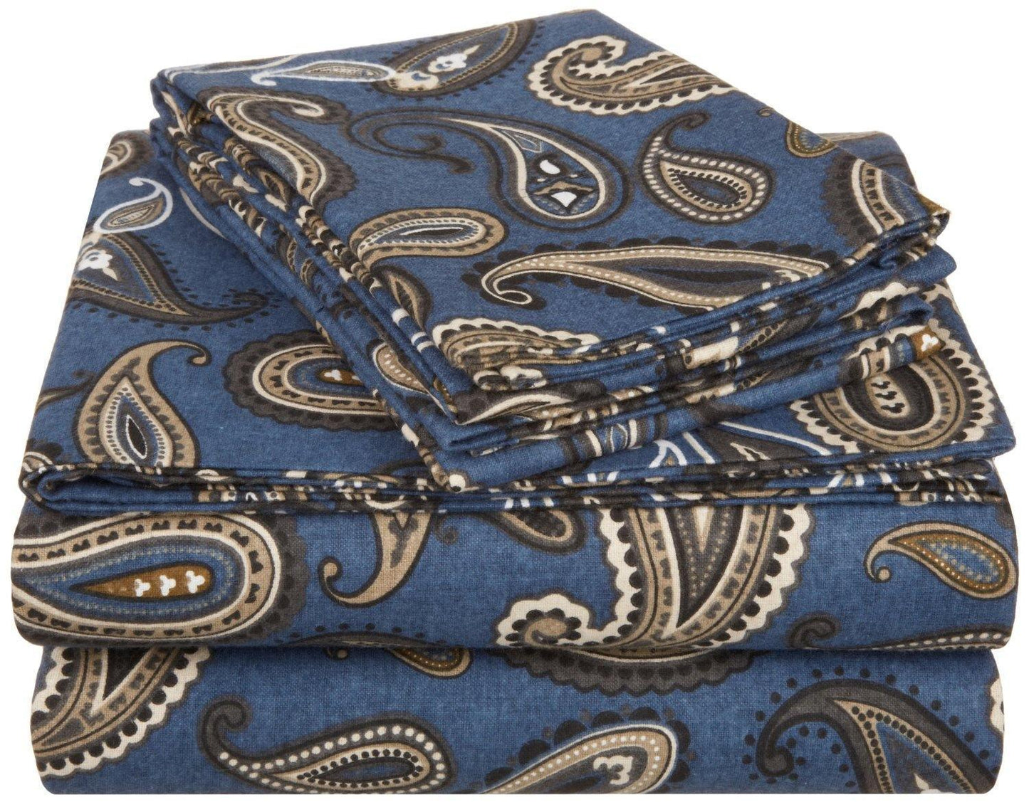Flannel 100% Cotton All-Season Deep Pocket Paisley Sheet Set FredCo