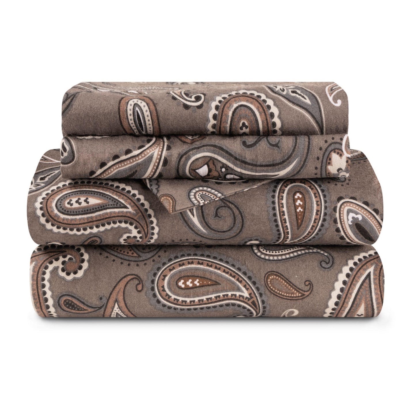 Flannel 100% Cotton All-Season Deep Pocket Paisley Sheet Set FredCo