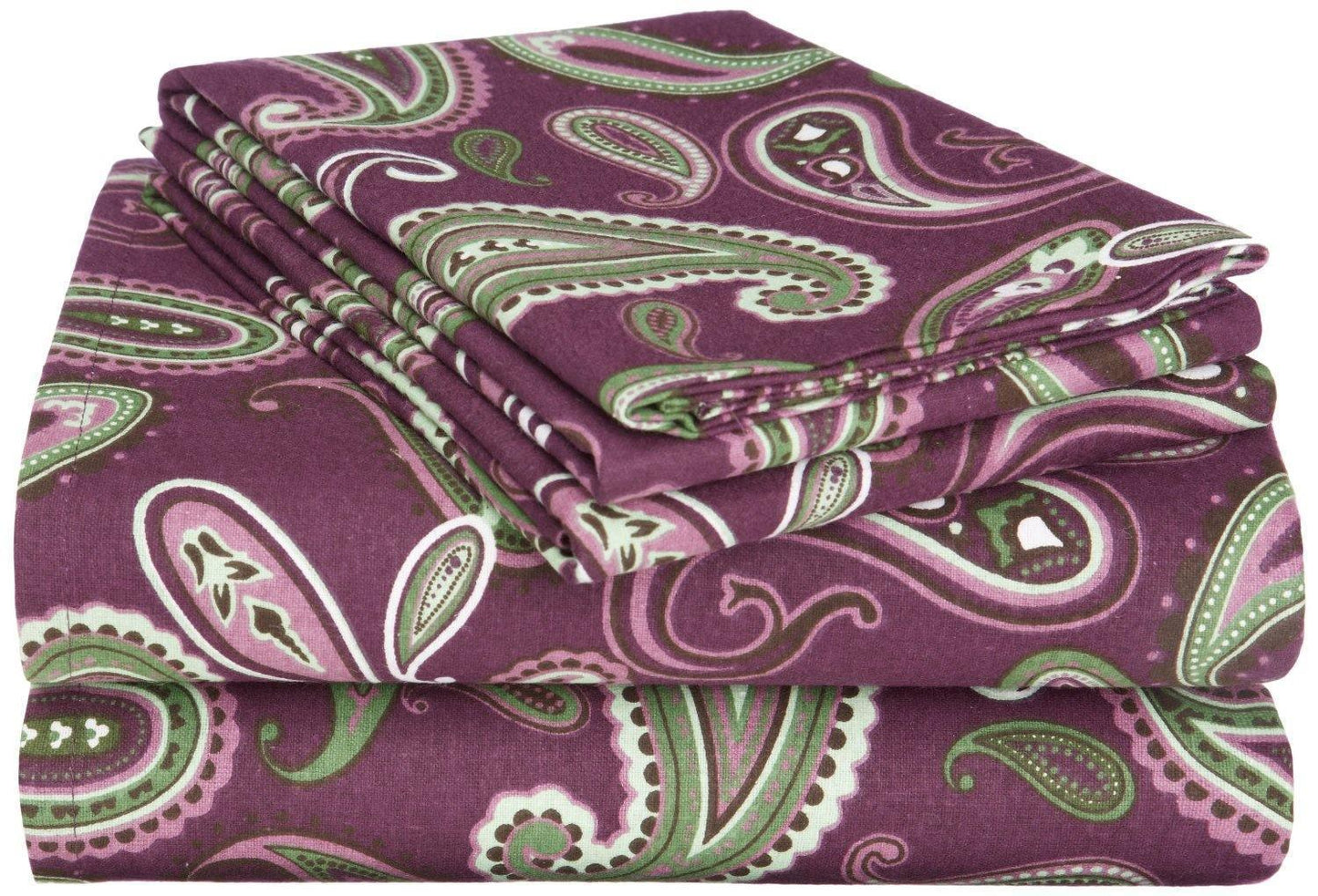 Flannel 100% Cotton All-Season Deep Pocket Paisley Sheet Set FredCo