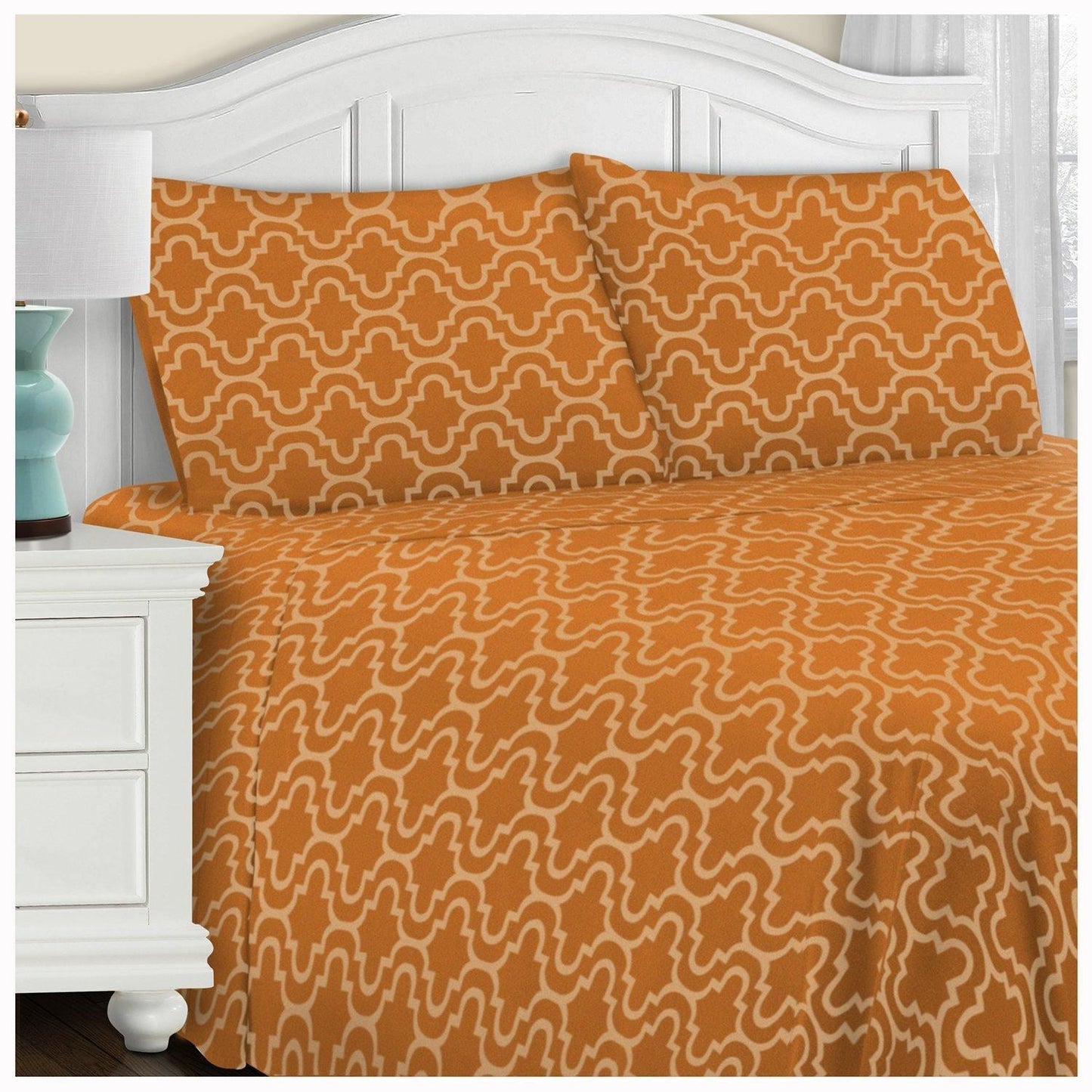 Flannel 100% Cotton All-Season Deep Pocket Solid Sheet Set FredCo