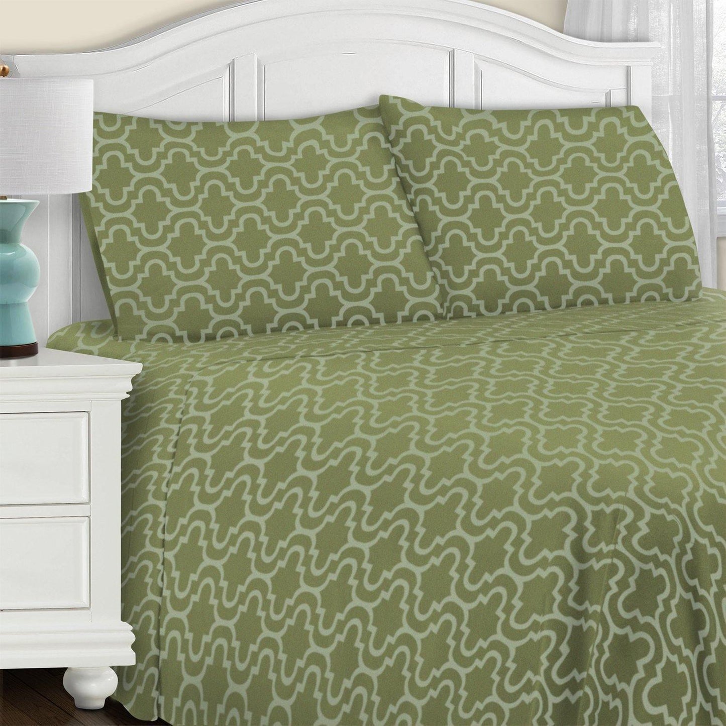 Flannel 100% Cotton All-Season Deep Pocket Solid Sheet Set FredCo