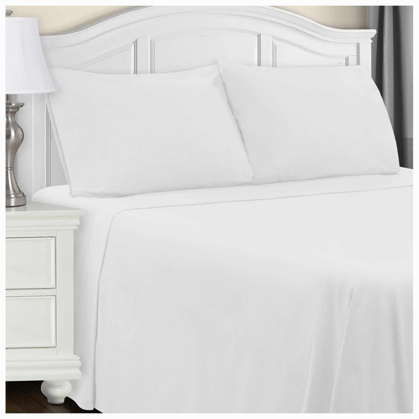 Flannel 100% Cotton All-Season Deep Pocket Solid Sheet Set FredCo