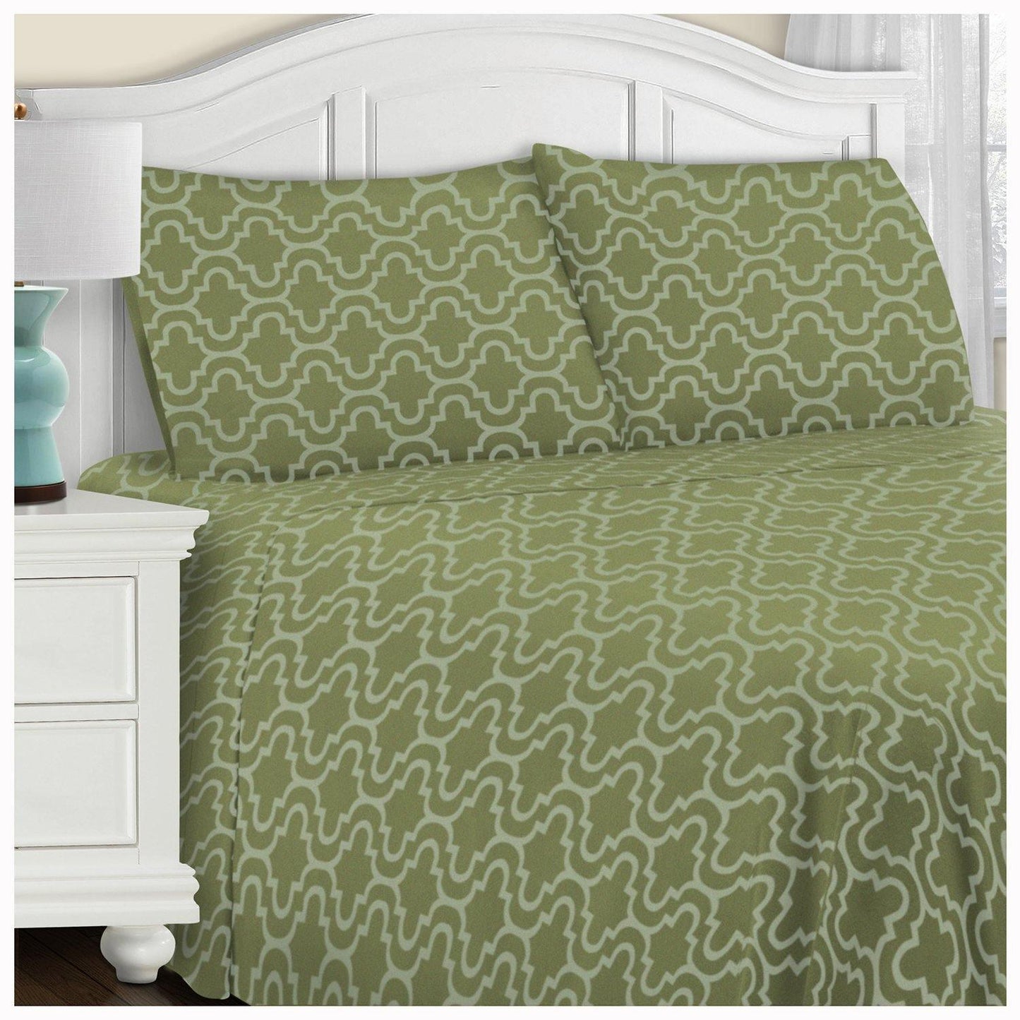 Flannel 100% Cotton All-Season Deep Pocket Solid Sheet Set FredCo