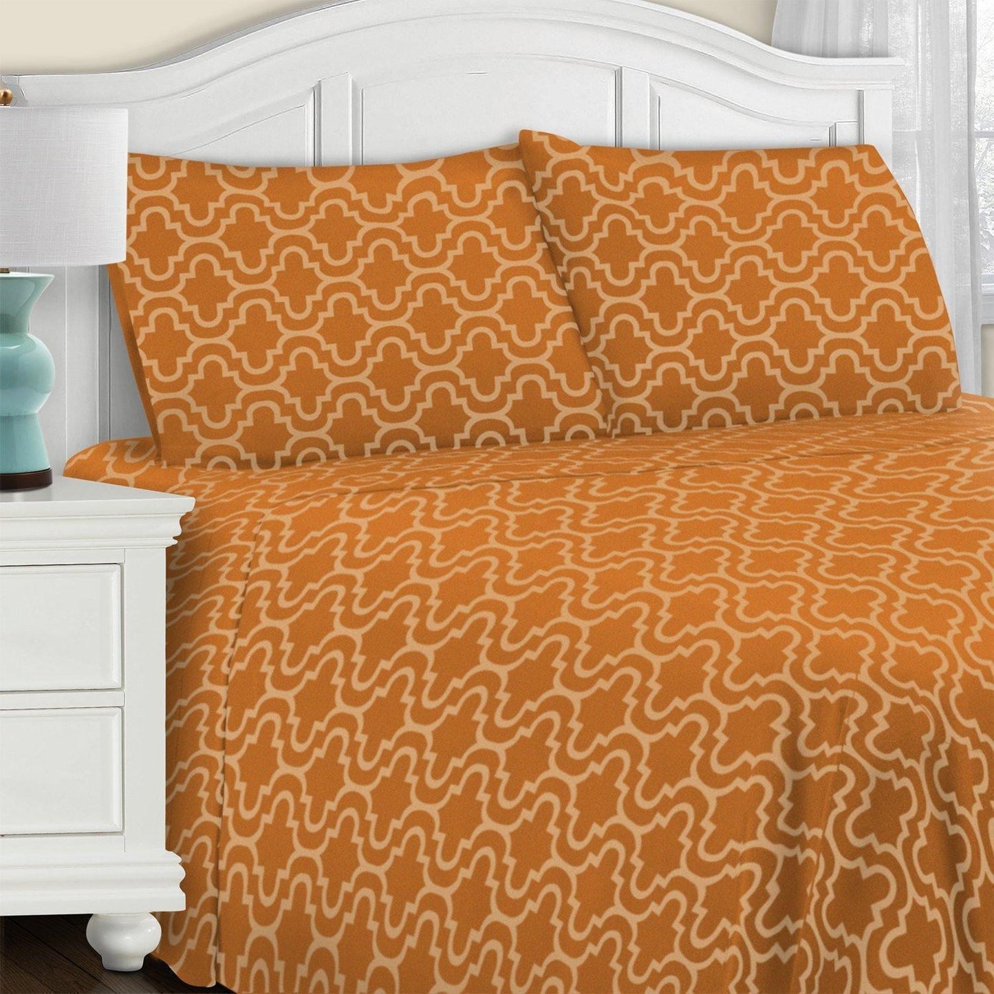 Flannel 100% Cotton All-Season Deep Pocket Solid Sheet Set FredCo
