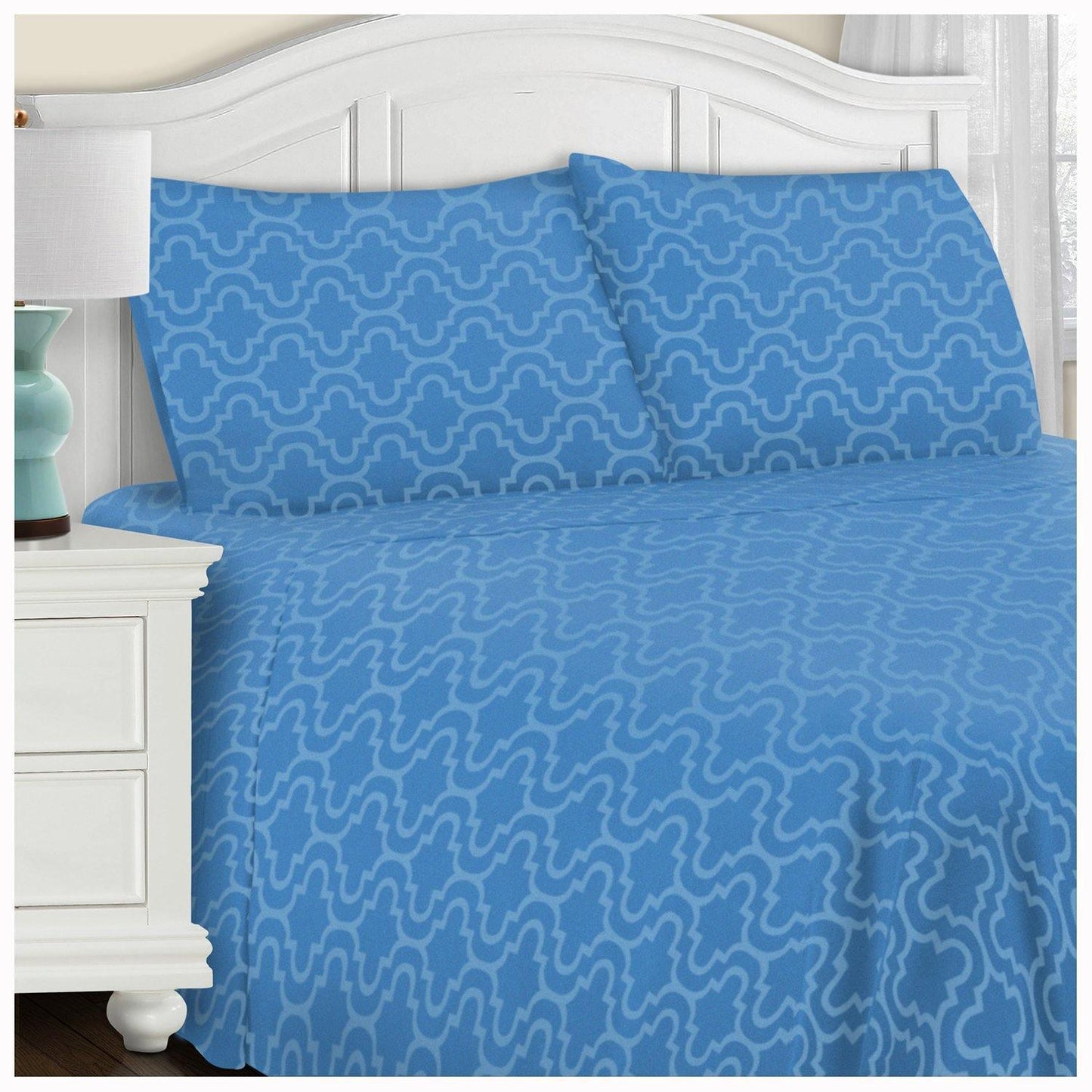 Flannel 100% Cotton All-Season Deep Pocket Solid Sheet Set FredCo