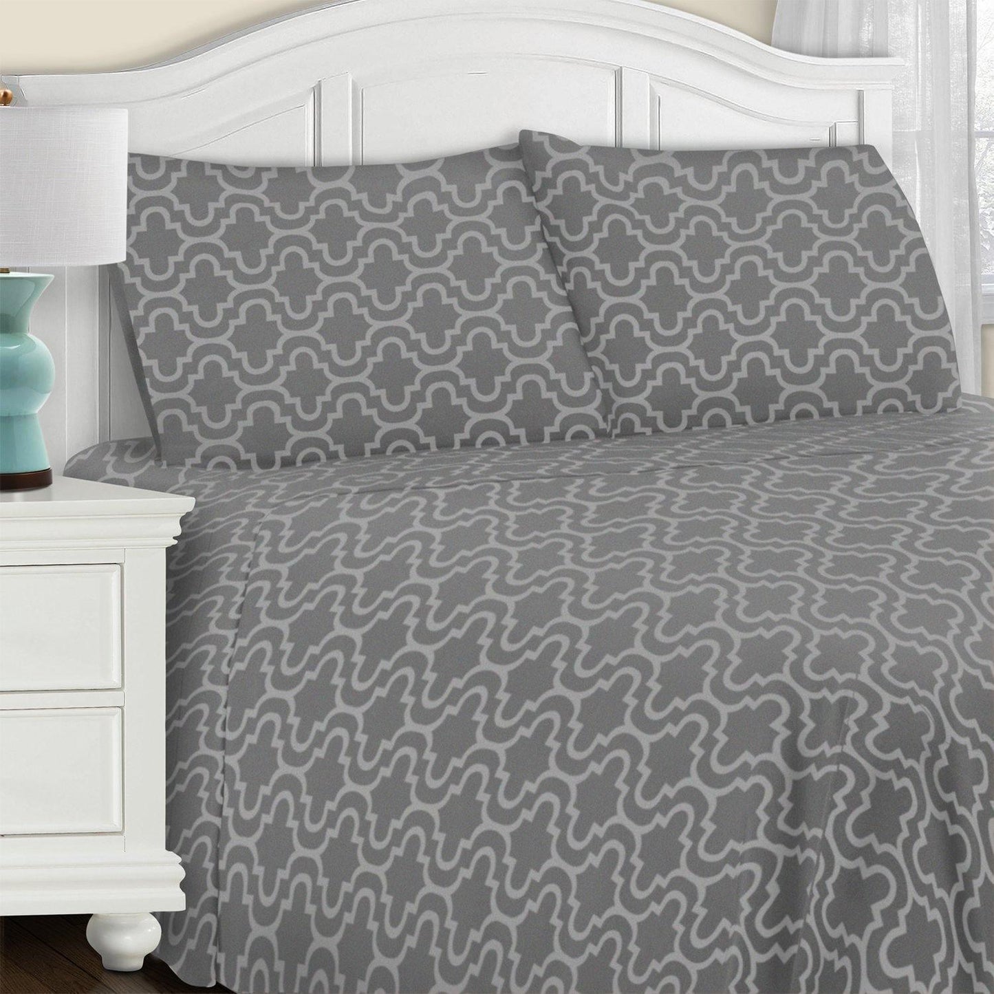 Flannel 100% Cotton All-Season Deep Pocket Solid Sheet Set FredCo