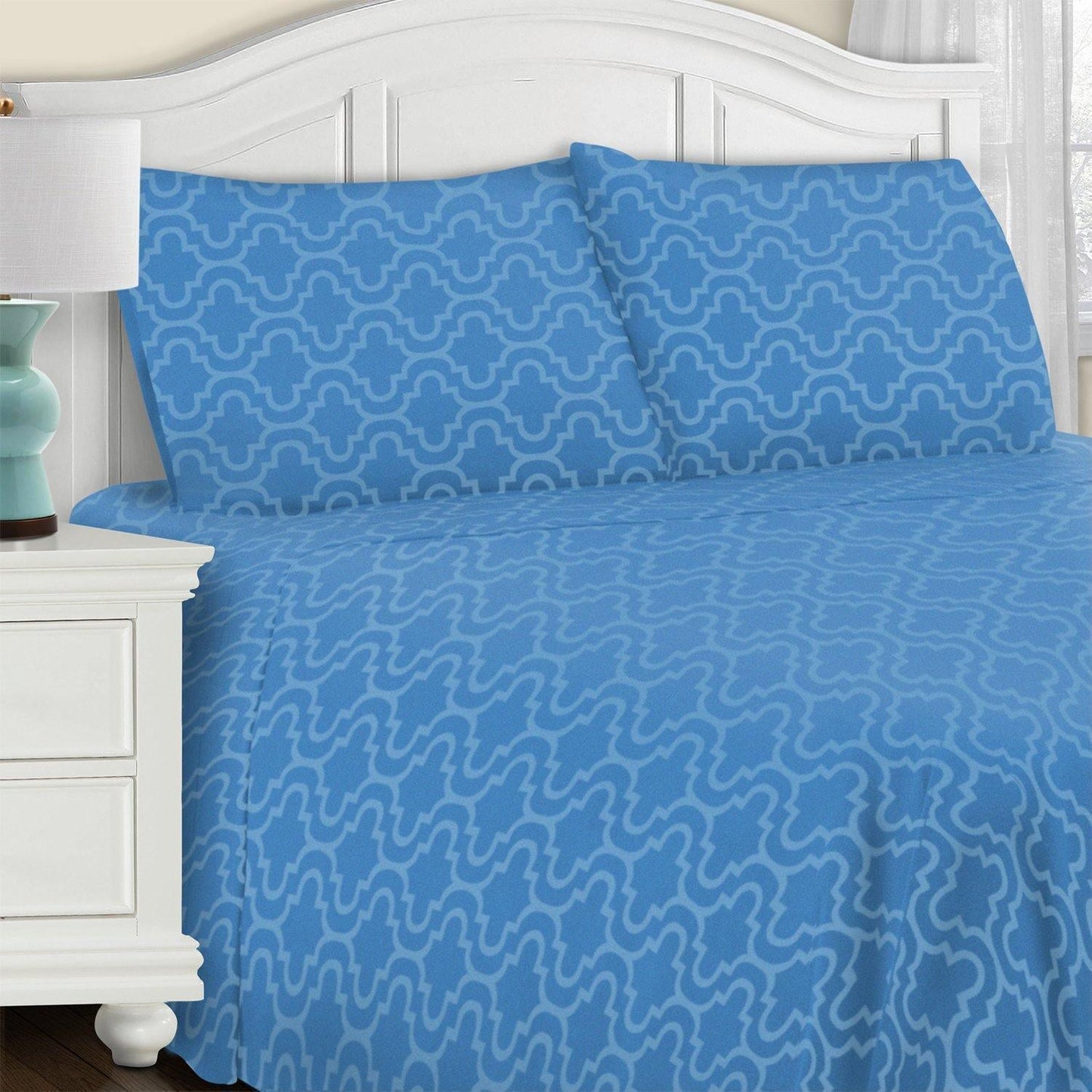 Flannel 100% Cotton All-Season Deep Pocket Solid Sheet Set FredCo