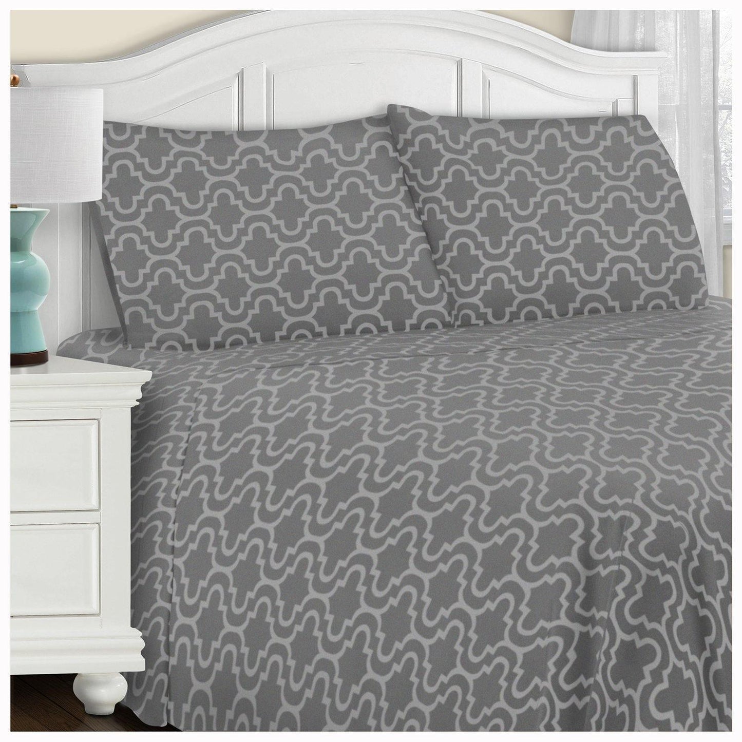 Flannel 100% Cotton All-Season Deep Pocket Solid Sheet Set FredCo