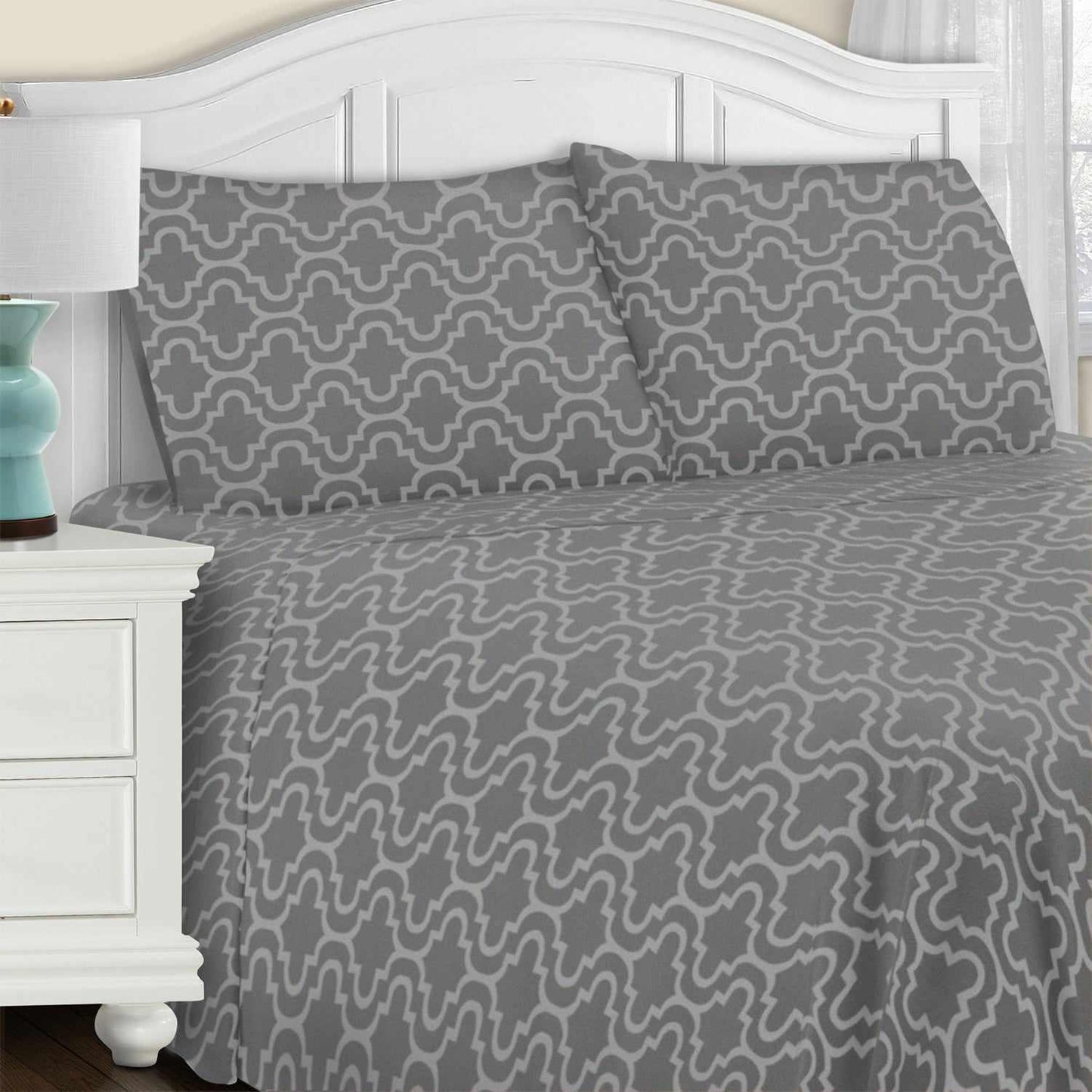 Flannel 100% Cotton All-Season Deep Pocket Solid Sheet Set FredCo