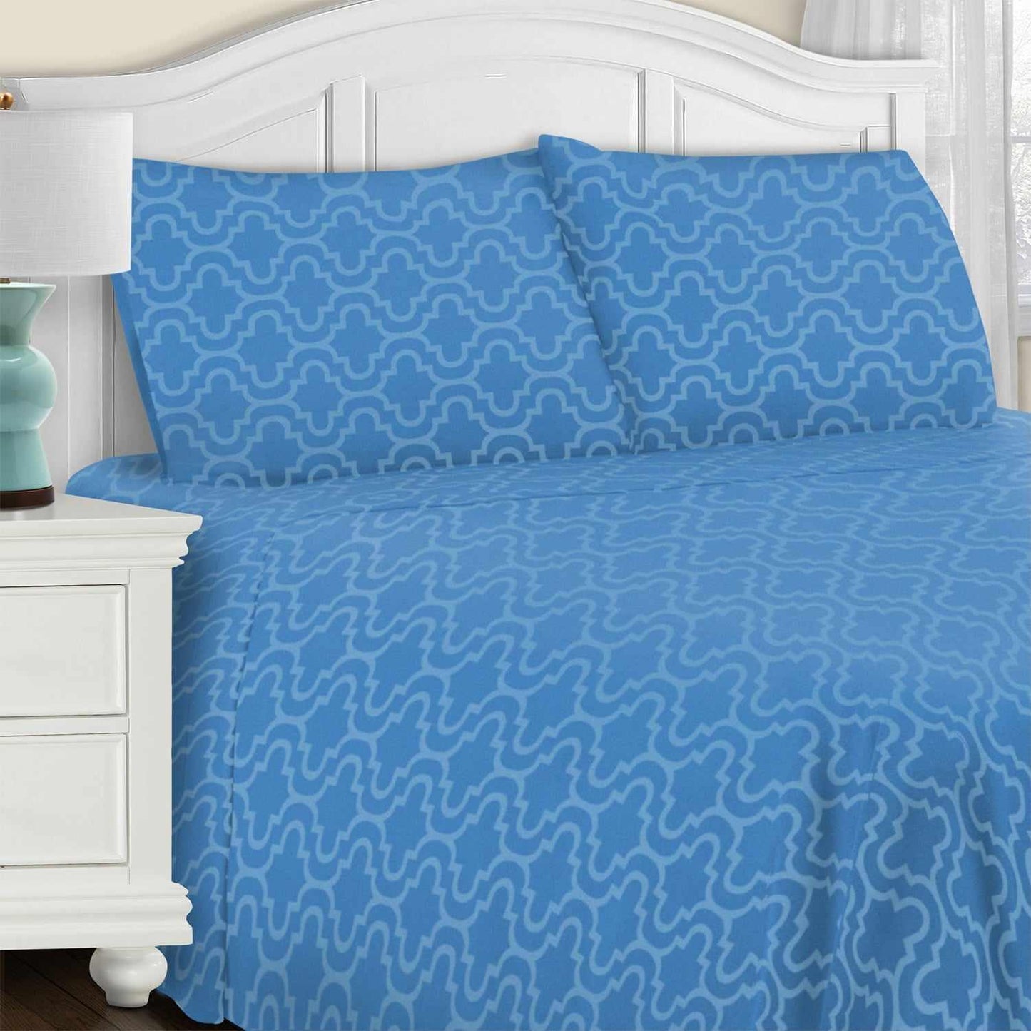Flannel 100% Cotton All-Season Deep Pocket Solid Sheet Set FredCo