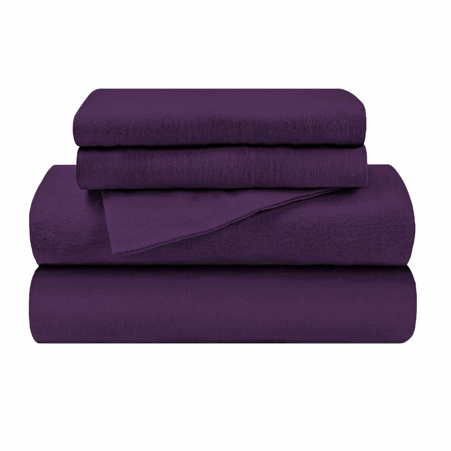 Flannel 100% Cotton Winter Favorite Deep Pocket Solid Sheet Set FredCo