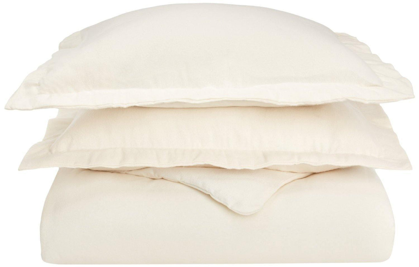 Flannel Solid Color Duvet Cover and Pillow Sham Set FredCo