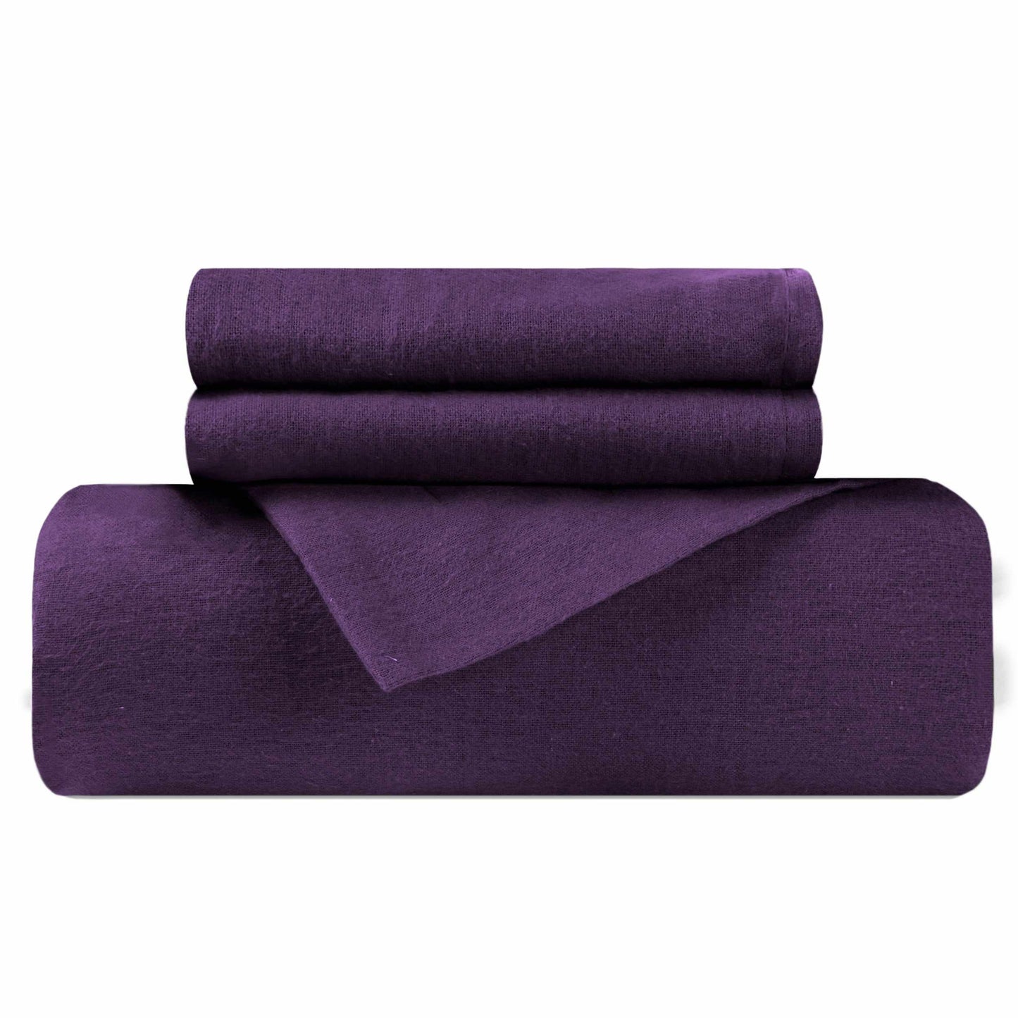 Flannel Solid Color Duvet Cover and Pillow Sham Set FredCo