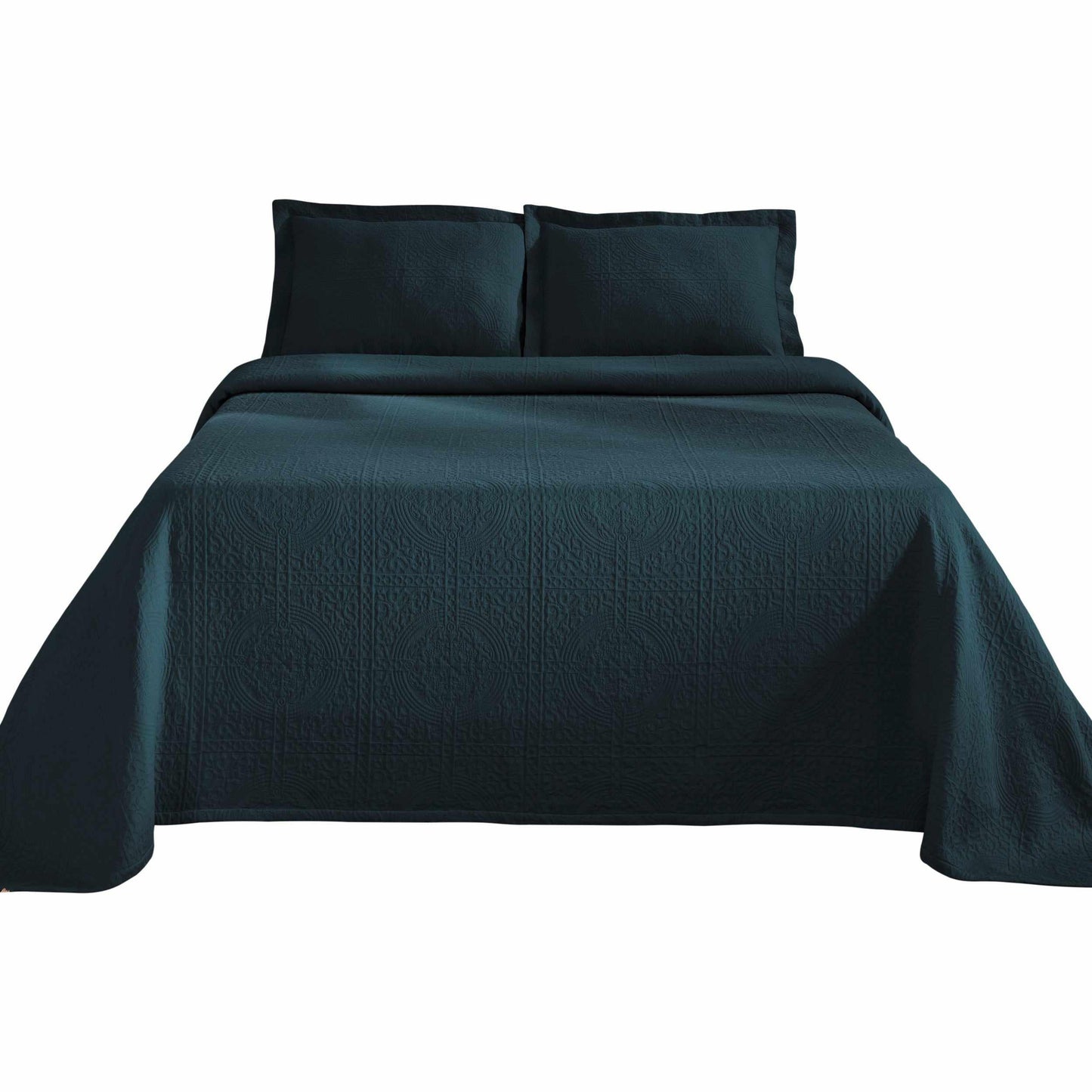 Fleur De Lis 100% Cotton Jacquard Matelassé Bedspread Set FredCo