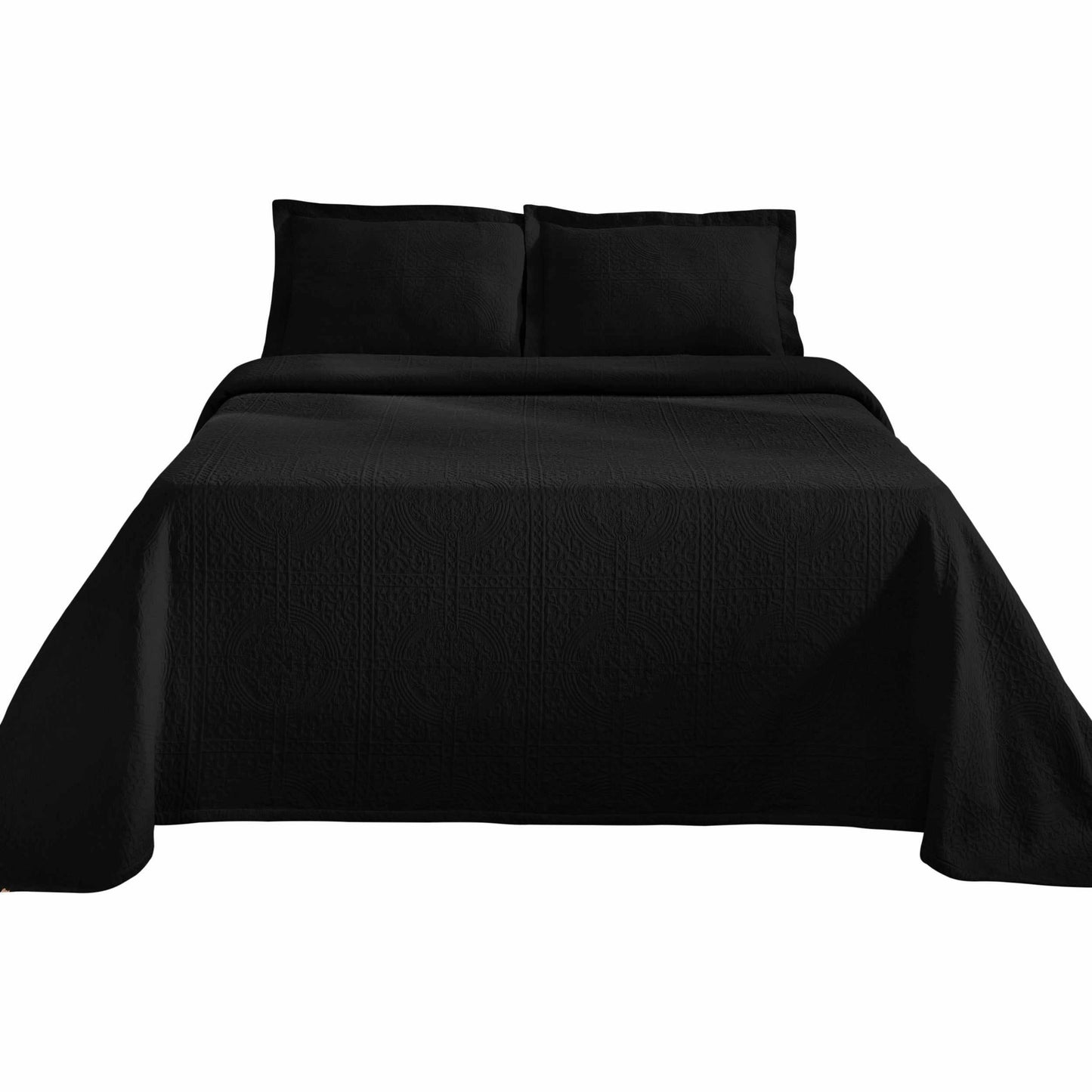 Fleur De Lis 100% Cotton Jacquard Matelassé Bedspread Set FredCo