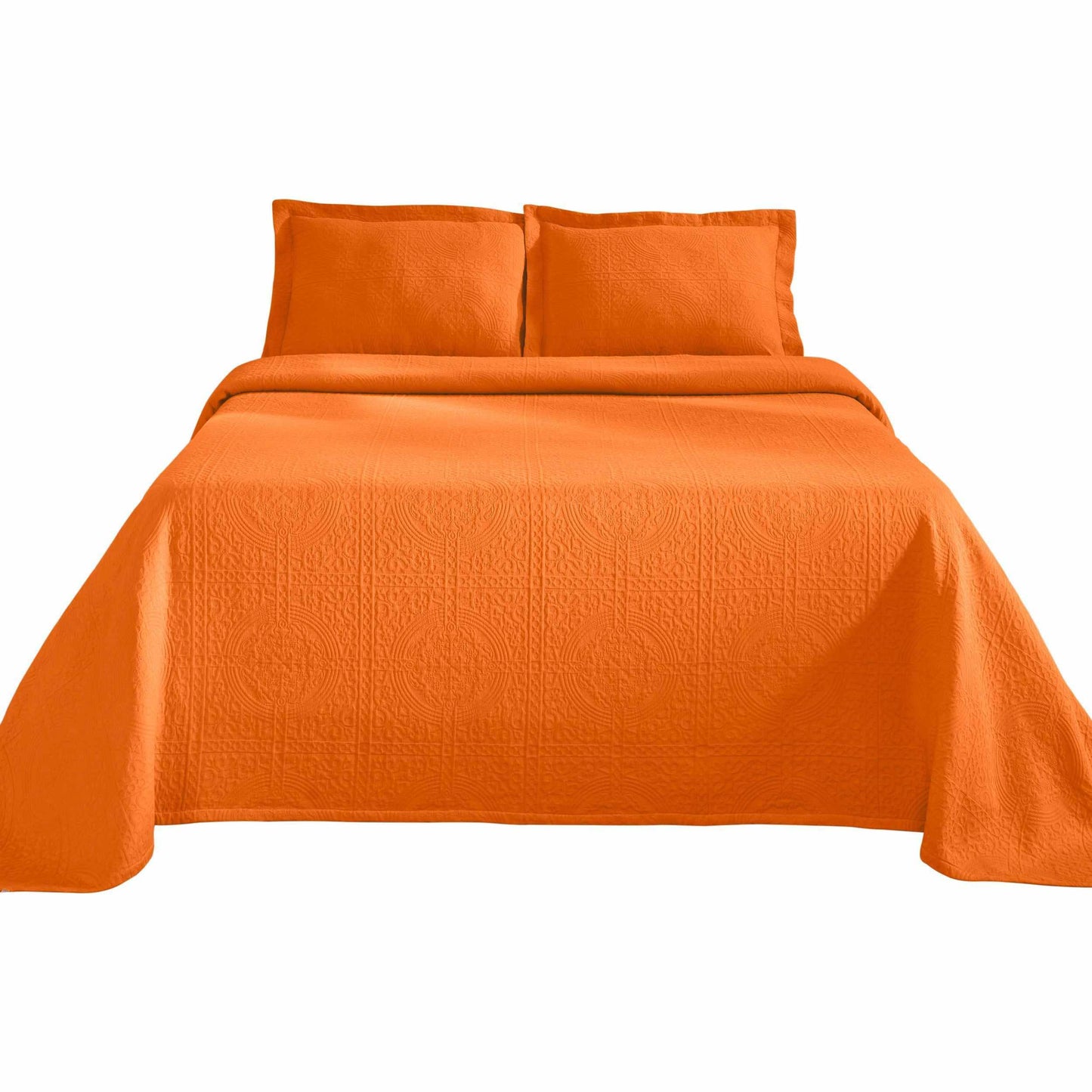 Fleur De Lis 100% Cotton Jacquard Matelassé Bedspread Set FredCo