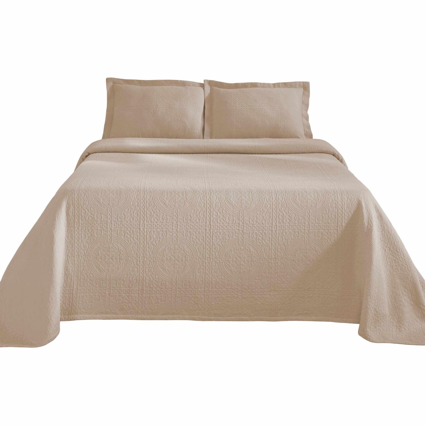 Fleur De Lis 100% Cotton Jacquard Matelassé Bedspread Set FredCo
