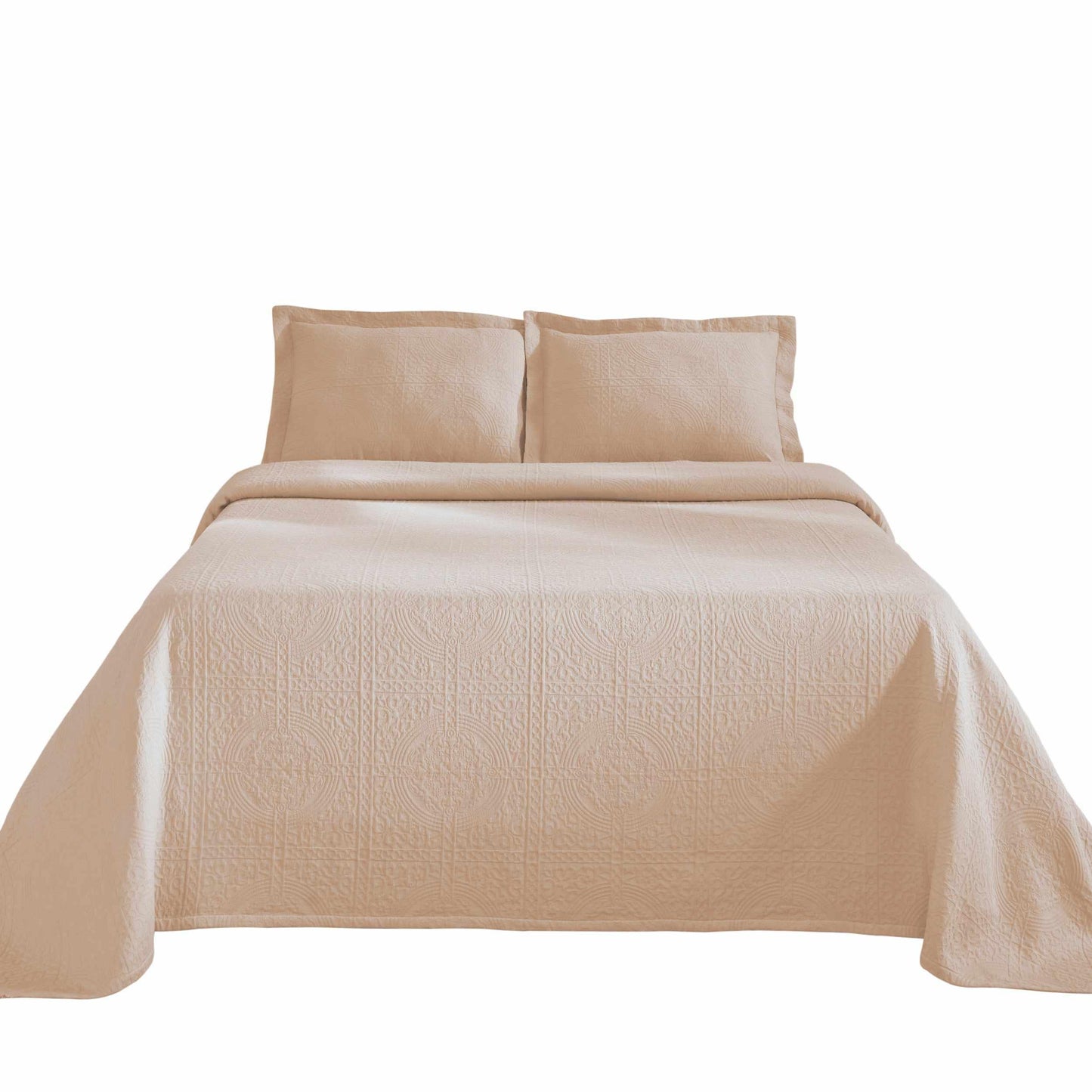 Fleur De Lis 100% Cotton Jacquard Matelassé Bedspread Set FredCo
