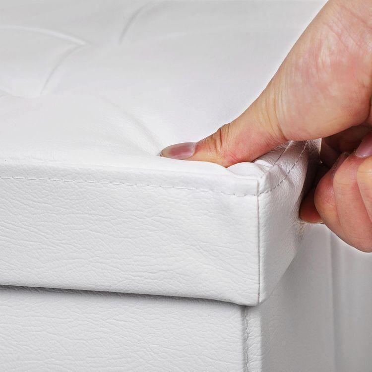 Flipping Lid White Ottoman 30” FredCo