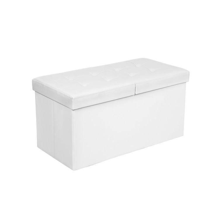 Flipping Lid White Ottoman 30” FredCo