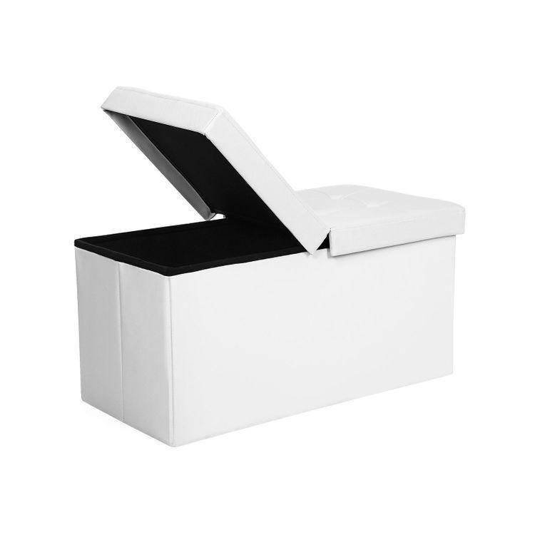 Flipping Lid White Ottoman 30” FredCo
