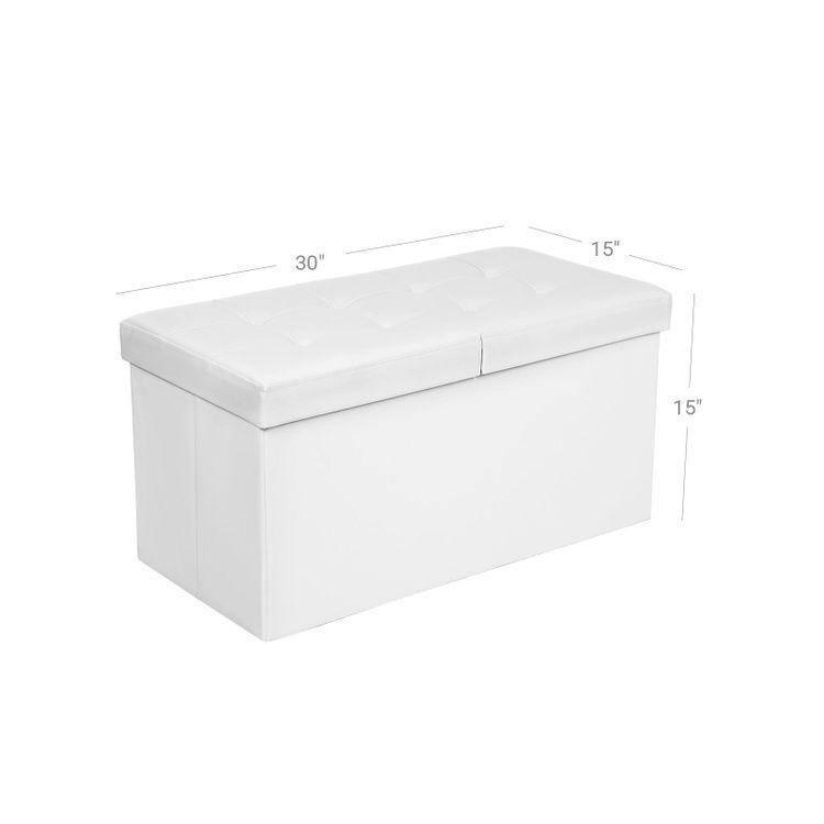 Flipping Lid White Ottoman 30” FredCo
