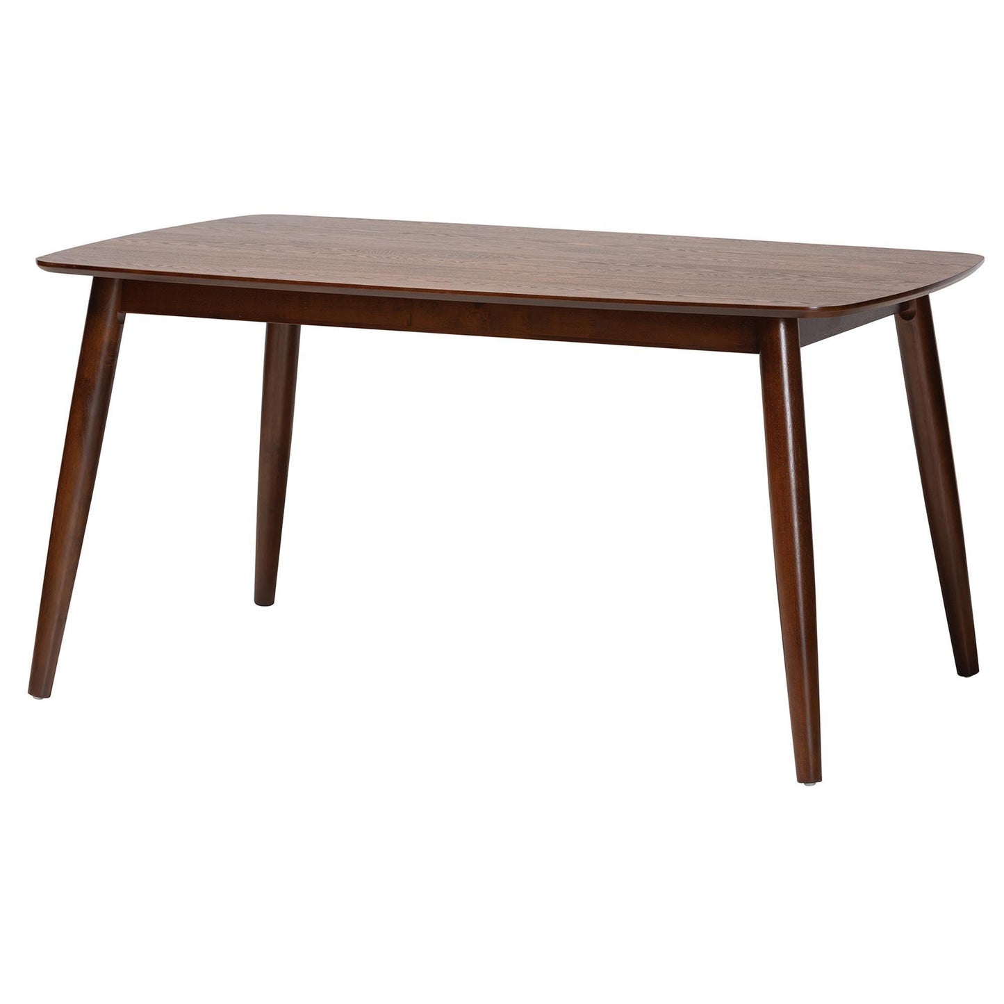 Flora Mid-Century Modern Walnut Brown Finished Wood Dining Table FredCo