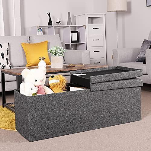 Folding Storage Ottoman Bench FredCo